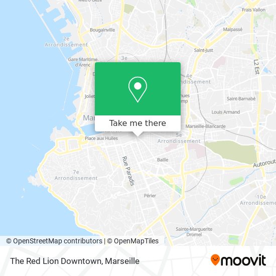 The Red Lion Downtown map