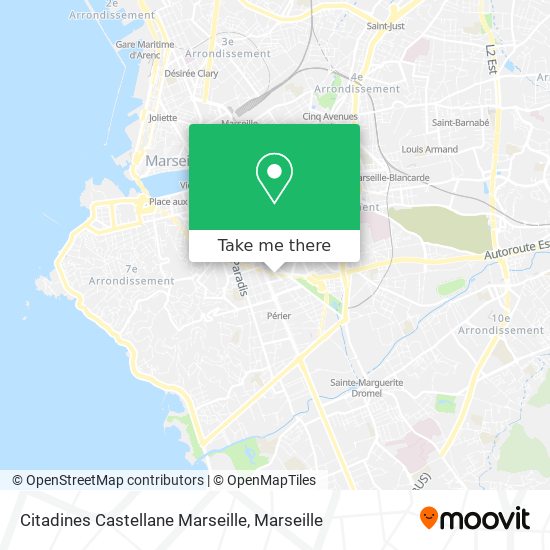 Citadines Castellane Marseille map
