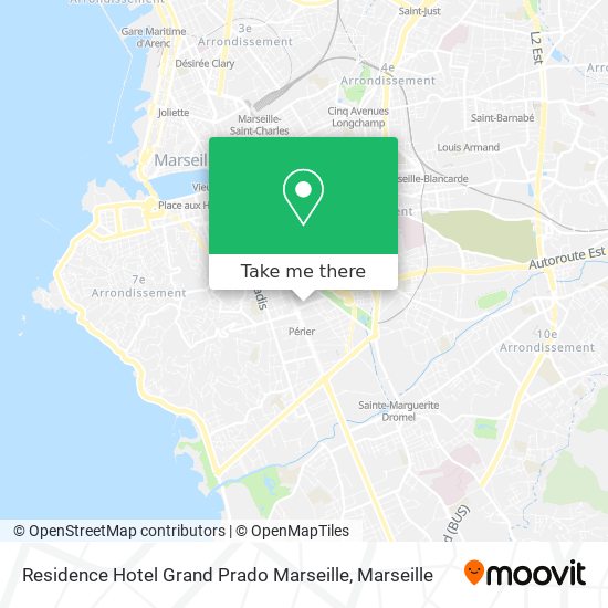 Residence Hotel Grand Prado Marseille map