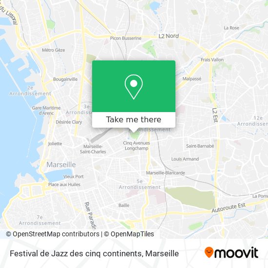 Mapa Festival de Jazz des cinq continents