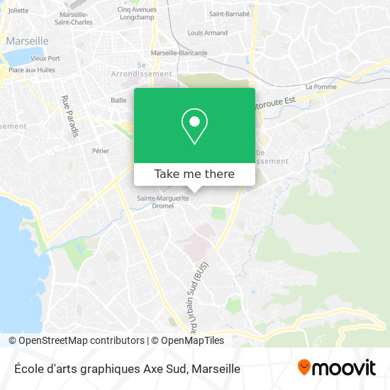 Mapa École d'arts graphiques Axe Sud