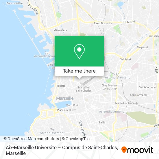 Mapa Aix-Marseille Université – Campus de Saint-Charles