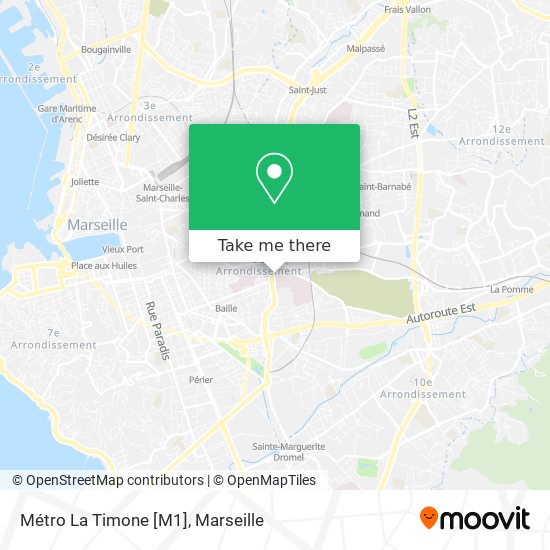 Métro La Timone [M1] map