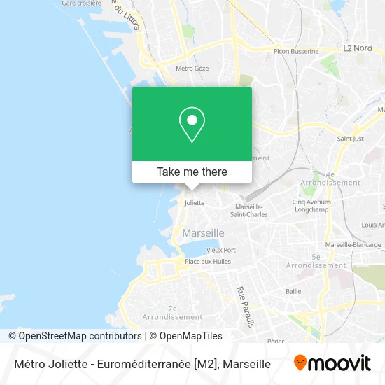 Métro Joliette - Euroméditerranée [M2] map