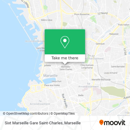 Mapa Sixt Marseille Gare Saint-Charles