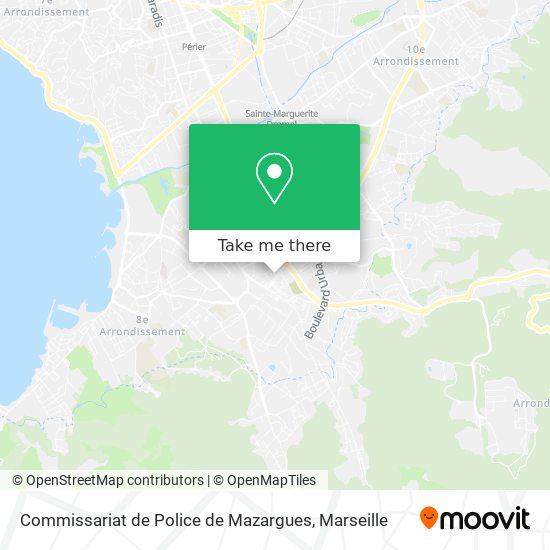 Mapa Commissariat de Police de Mazargues