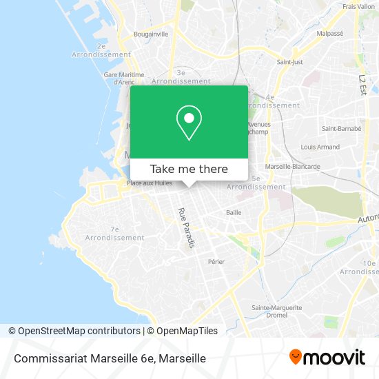 Commissariat Marseille 6e map