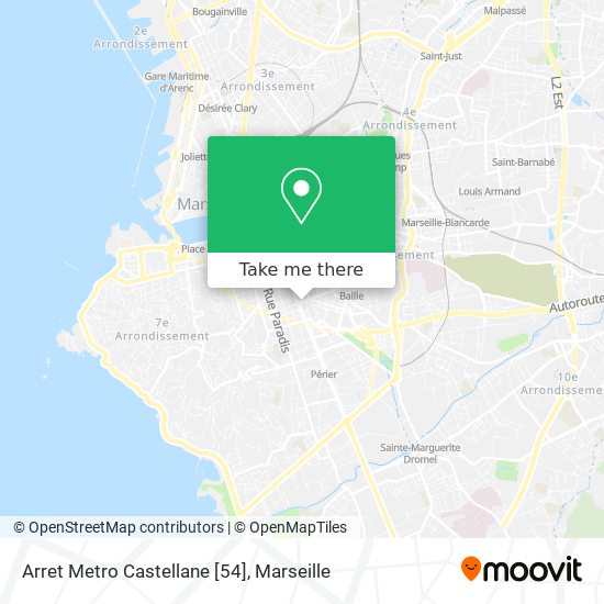 Mapa Arret Metro Castellane [54]