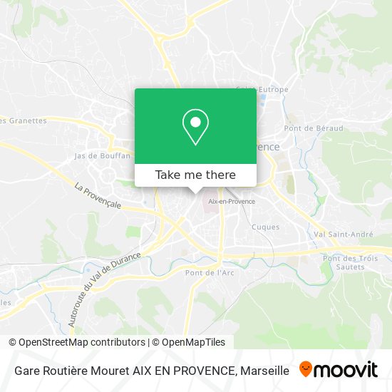 Gare Routière Mouret AIX EN PROVENCE map