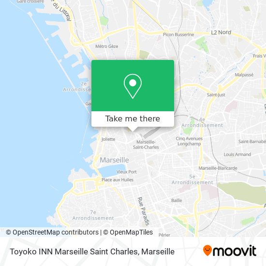 Mapa Toyoko INN Marseille Saint Charles