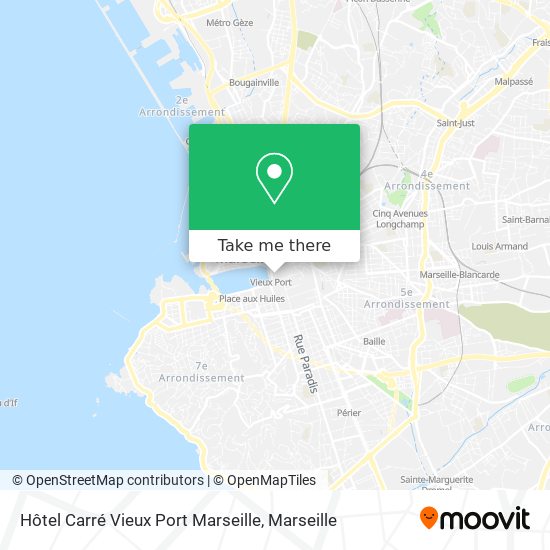 Mapa Hôtel Carré Vieux Port Marseille