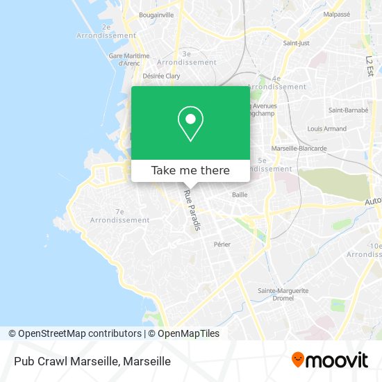 Pub Crawl Marseille map