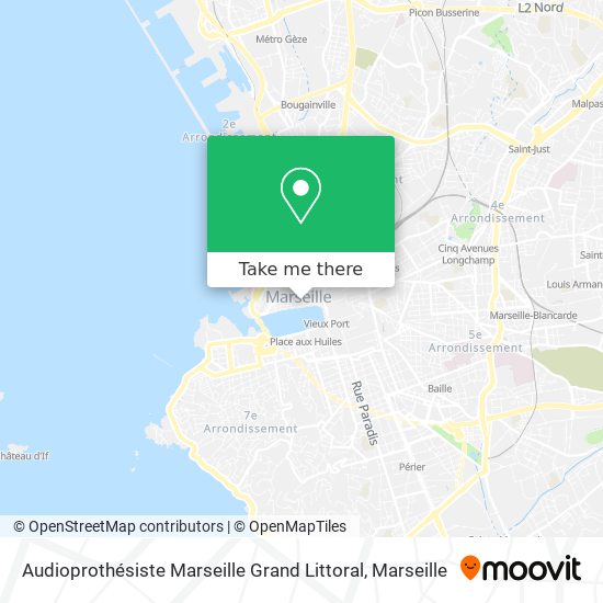 Mapa Audioprothésiste Marseille Grand Littoral