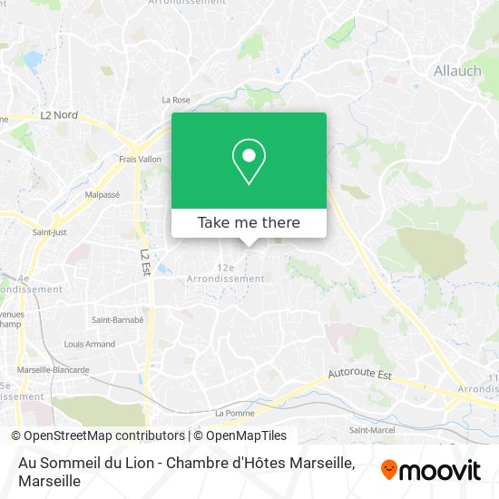 Au Sommeil du Lion - Chambre d'Hôtes Marseille map