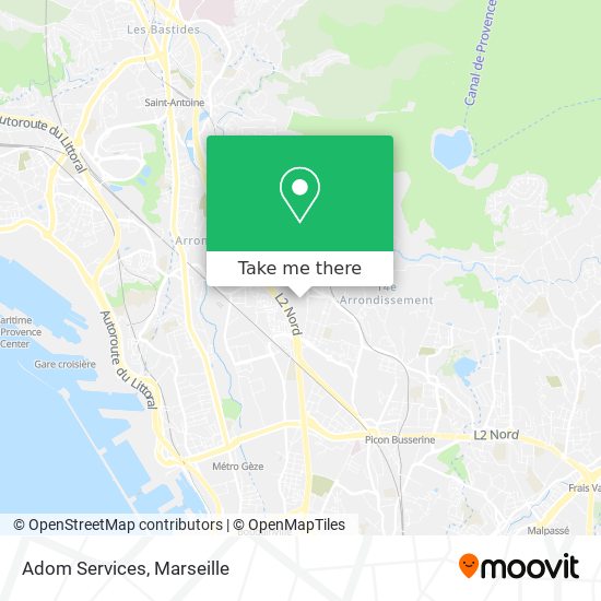 Adom Services map