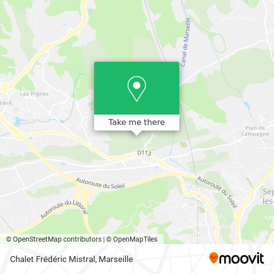 Chalet Frédéric Mistral map