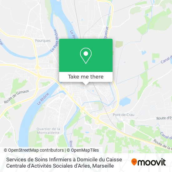 Services de Soins Infirmiers à Domicile du Caisse Centrale d'Activités Sociales d'Arles map