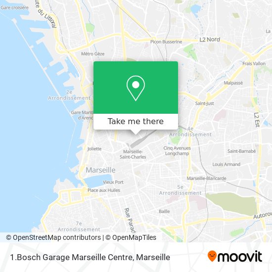 Mapa 1.Bosch Garage Marseille Centre