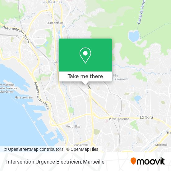 Mapa Intervention Urgence Electricien