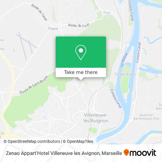 Zenao Appart'Hotel Villeneuve les Avignon map