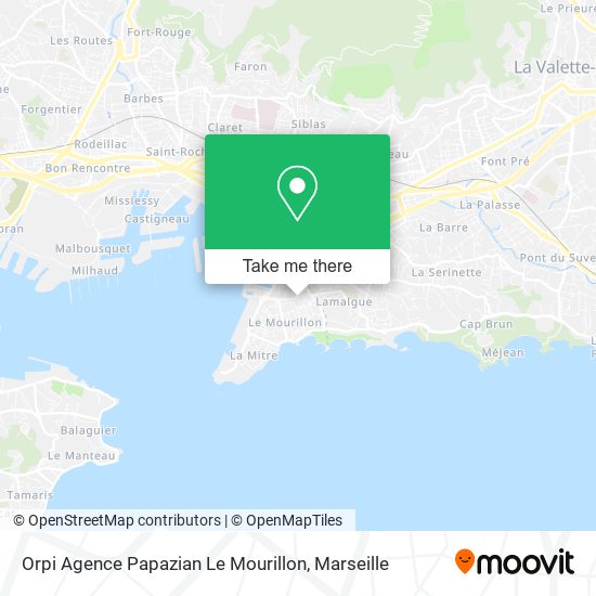 Orpi Agence Papazian Le Mourillon map