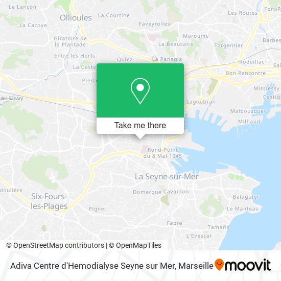 Adiva Centre d'Hemodialyse Seyne sur Mer map