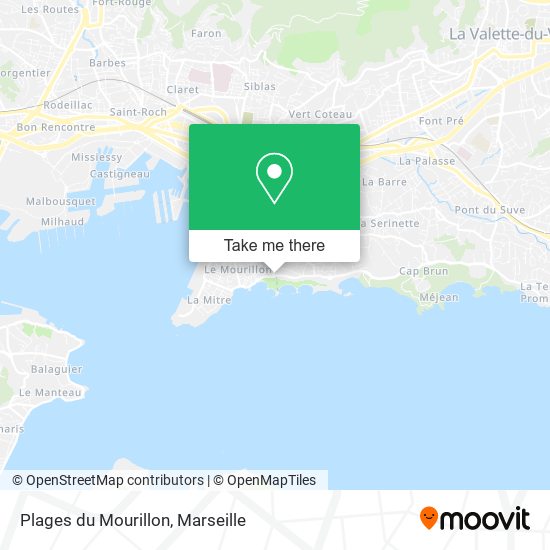 Plages du Mourillon map
