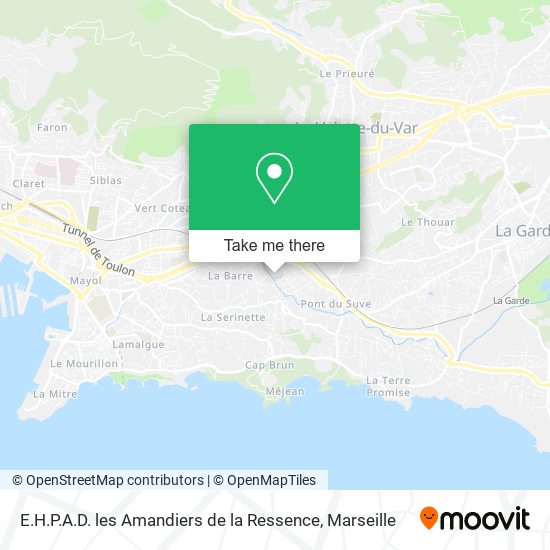 How to get to E.H.P.A.D. les Amandiers de la Ressence in Toulon by