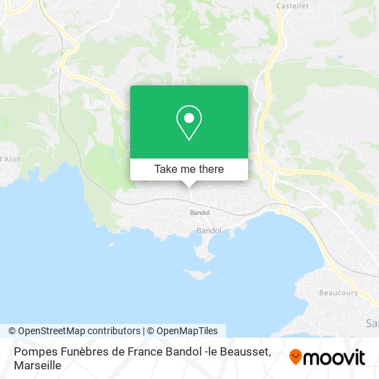 Mapa Pompes Funèbres de France Bandol -le Beausset