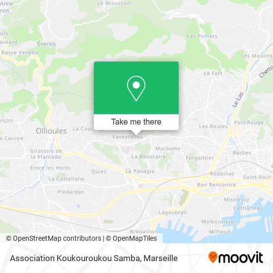 Association Koukouroukou Samba map
