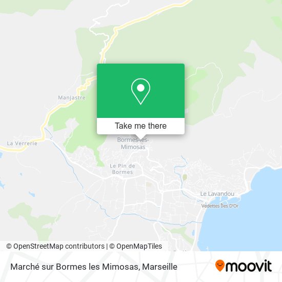 Marché sur Bormes les Mimosas map