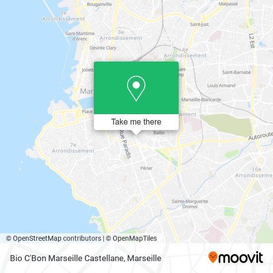 Mapa Bio C'Bon Marseille Castellane