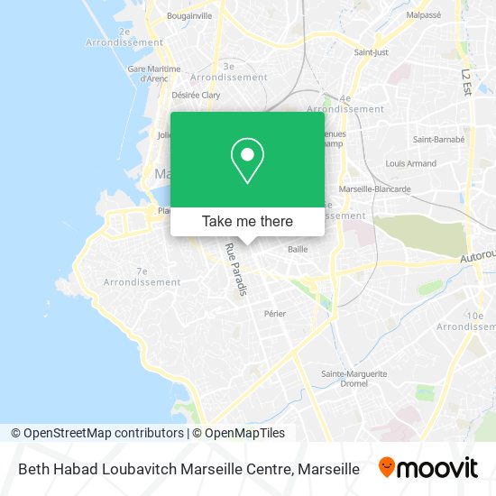 Mapa Beth Habad Loubavitch Marseille Centre