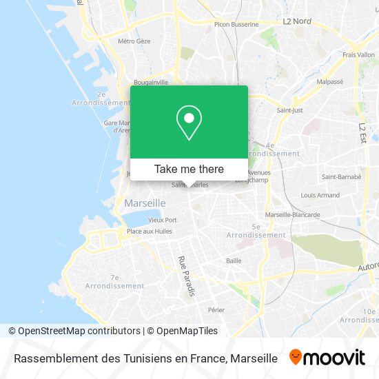 Rassemblement des Tunisiens en France map