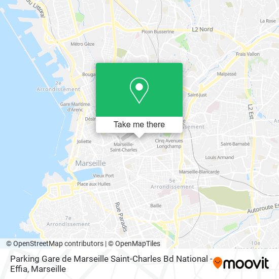 Parking Gare de Marseille Saint-Charles Bd National - Effia map