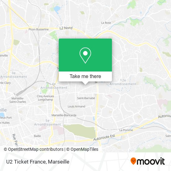 U2 Ticket France map