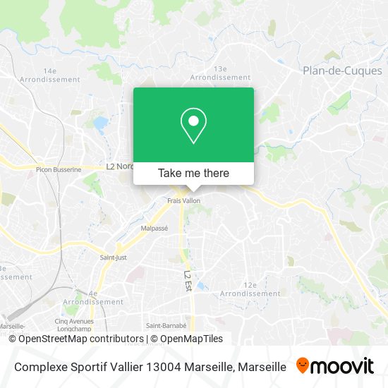 Mapa Complexe Sportif Vallier 13004 Marseille