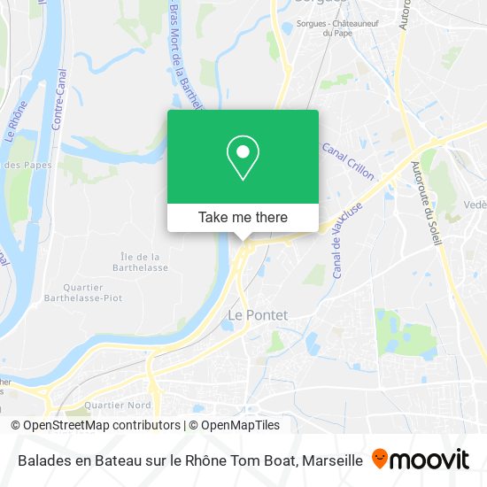 Balades en Bateau sur le Rhône Tom Boat map