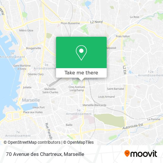 Mapa 70 Avenue des Chartreux