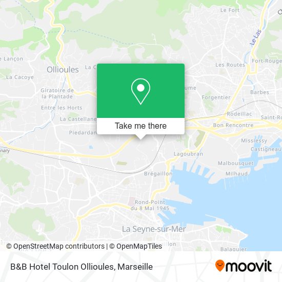 B&B Hotel Toulon Ollioules map