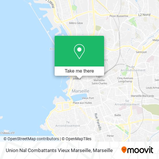 Union Nal Combattants Vieux Marseille map