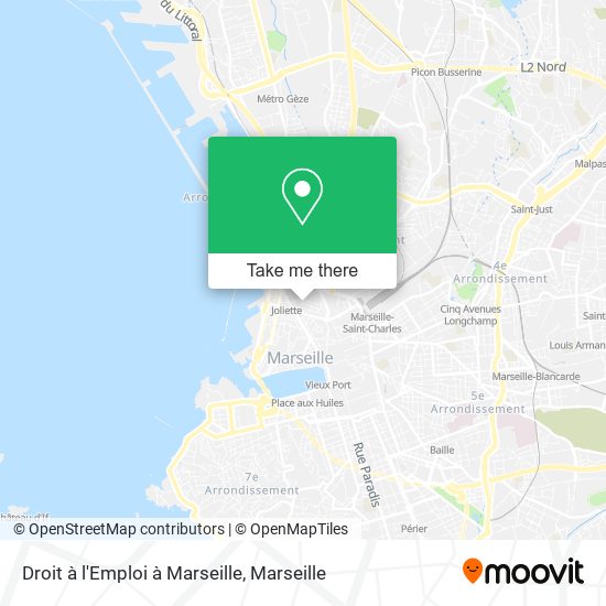 Mapa Droit à l'Emploi à Marseille
