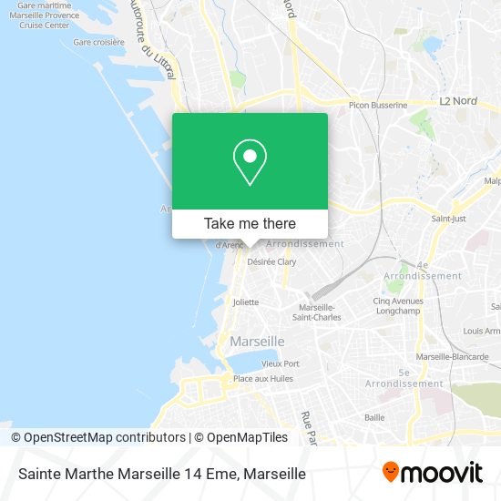 Mapa Sainte Marthe Marseille 14 Eme