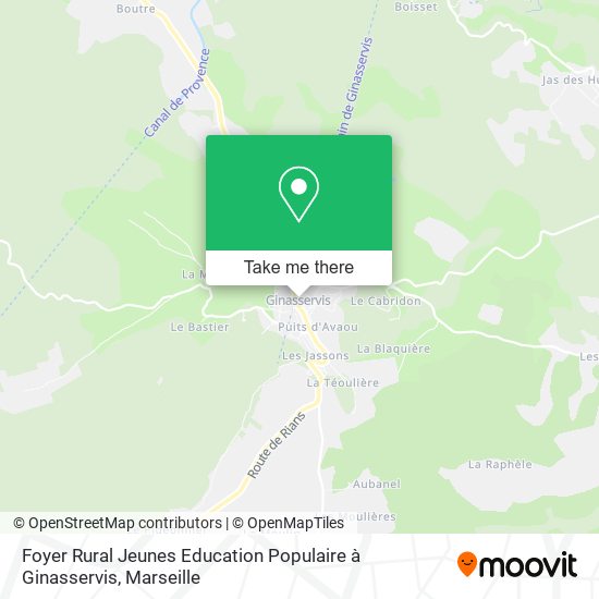 Mapa Foyer Rural Jeunes Education Populaire à Ginasservis