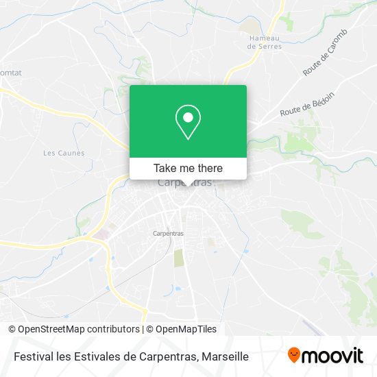 Mapa Festival les Estivales de Carpentras