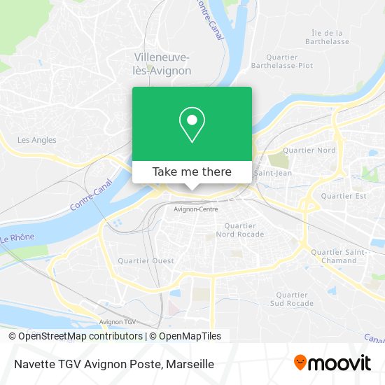 Mapa Navette TGV Avignon Poste