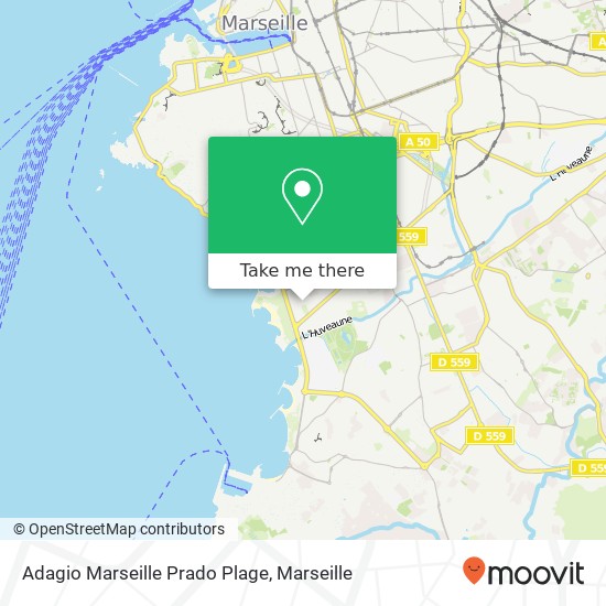 Adagio Marseille Prado Plage map