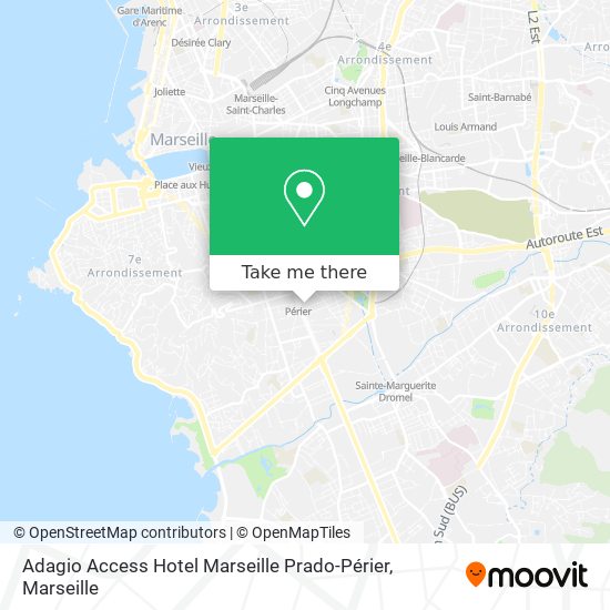 Adagio Access Hotel Marseille Prado-Périer map