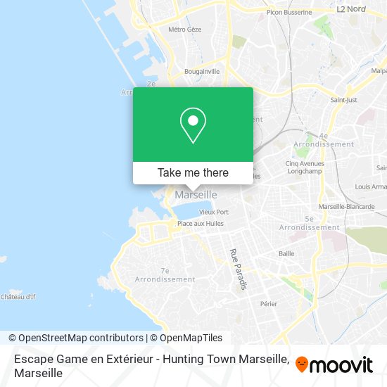 Mapa Escape Game en Extérieur - Hunting Town Marseille