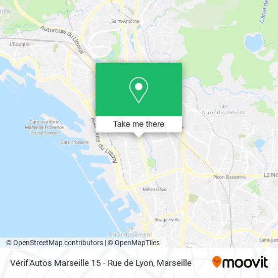 Vérif'Autos Marseille 15 - Rue de Lyon map